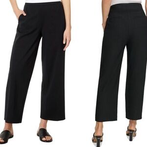Calvin Klein jet black wide leg cropped pants